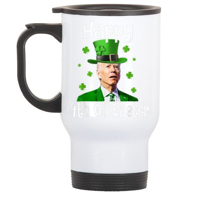 St Patricks Day Funny Happy 4th Of Easter Anti Joe Biden Stainless Steel Travel Mug