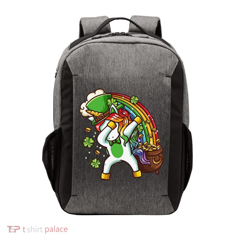 St Patricks Day Dabbing Unicorn Vector Backpack