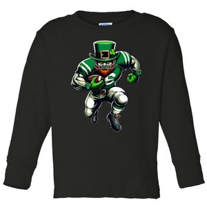 St PatrickS Day Leprechaun Football Player Irish Toddler Long Sleeve Shirt