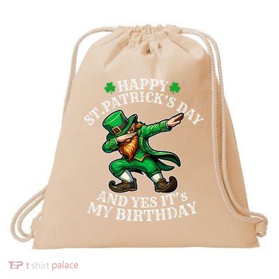 St. Patrick's Day Dabbing Leprechaun Birthday Drawstring Bag