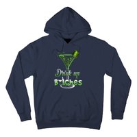 St Patricks Day Shamrock Wine Glass Drink Up Hoodie