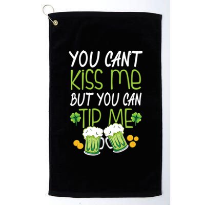 St Patricks Day Gift Funny Bartender Waiter Waitress Server Meaningful Gift Platinum Collection Golf Towel