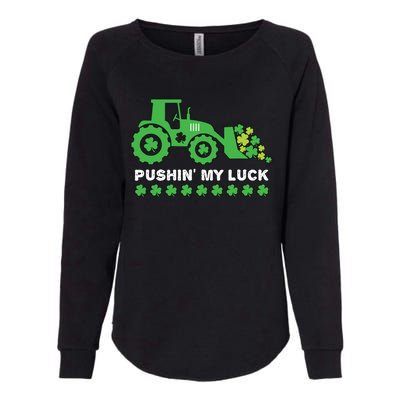 St Patricks Day Pushing My Luck Monster Truck Womens California Wash Sweatshirt