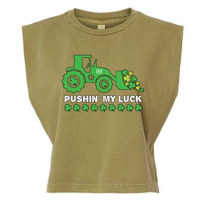 St Patricks Day Pushing My Luck Monster Truck Garment-Dyed Women's Muscle Tee