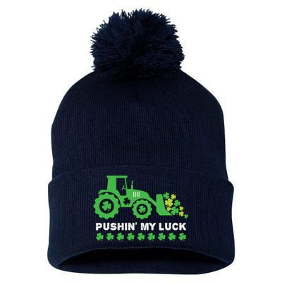 St Patricks Day Pushing My Luck Monster Truck Pom Pom 12in Knit Beanie