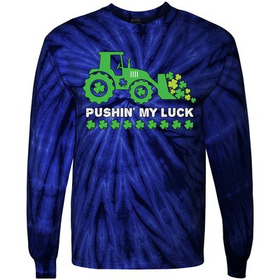 St Patricks Day Pushing My Luck Monster Truck Tie-Dye Long Sleeve Shirt