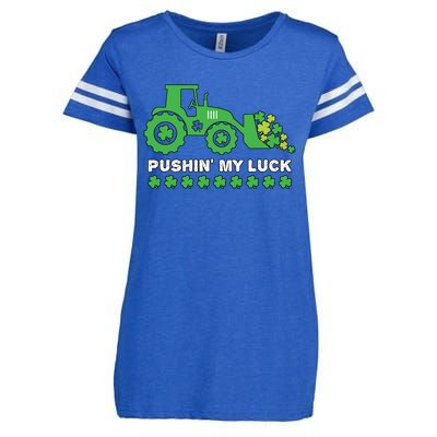 St Patricks Day Pushing My Luck Monster Truck Enza Ladies Jersey Football T-Shirt