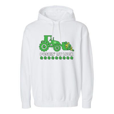 St Patricks Day Pushing My Luck Monster Truck Garment-Dyed Fleece Hoodie