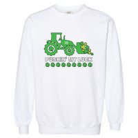 St Patricks Day Pushing My Luck Monster Truck Garment-Dyed Sweatshirt