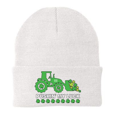 St Patricks Day Pushing My Luck Monster Truck Knit Cap Winter Beanie