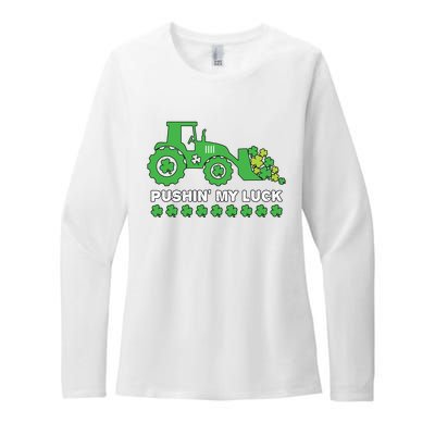 St Patricks Day Pushing My Luck Monster Truck Womens CVC Long Sleeve Shirt