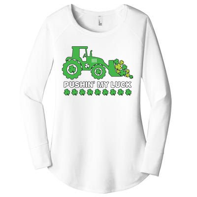 St Patricks Day Pushing My Luck Monster Truck Women's Perfect Tri Tunic Long Sleeve Shirt