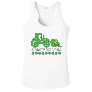 St Patricks Day Pushing My Luck Monster Truck Ladies PosiCharge Competitor Racerback Tank