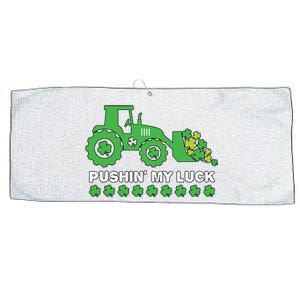 St Patricks Day Pushing My Luck Monster Truck Large Microfiber Waffle Golf Towel