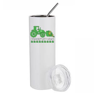 St Patricks Day Pushing My Luck Monster Truck Stainless Steel Tumbler