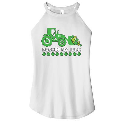 St Patricks Day Pushing My Luck Monster Truck Women's Perfect Tri Rocker Tank