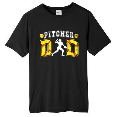 Softball Pitcher Dad Of A Softball Pitcher Father Gift Tall Fusion ChromaSoft Performance T-Shirt