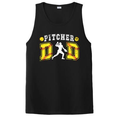 Softball Pitcher Dad Of A Softball Pitcher Father Gift PosiCharge Competitor Tank