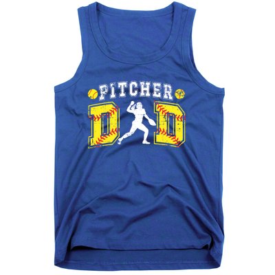 Softball Pitcher Dad Of A Softball Pitcher Father Gift Tank Top