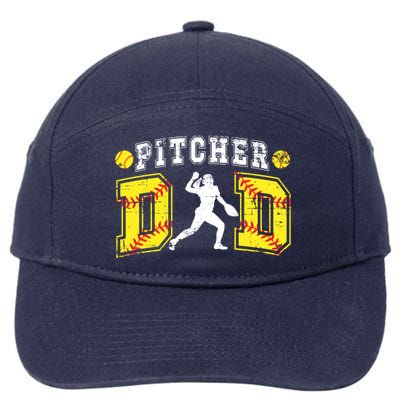 Softball Pitcher Dad Of A Softball Pitcher Father Gift 7-Panel Snapback Hat