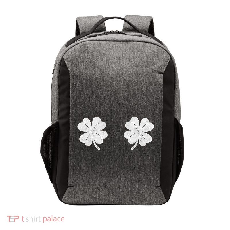 St Patricks Day Saint Paddys Distressed Irish Shamrock Boobs Vector Backpack
