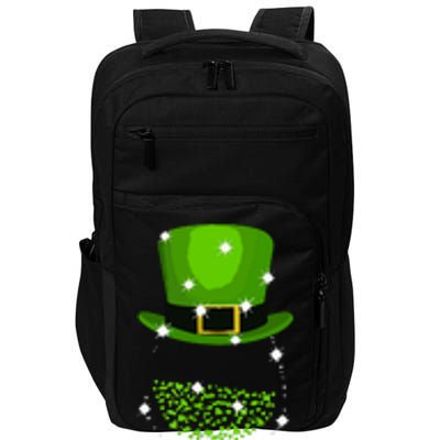 St Patricks Day Shamrock Wine Glass Impact Tech Backpack