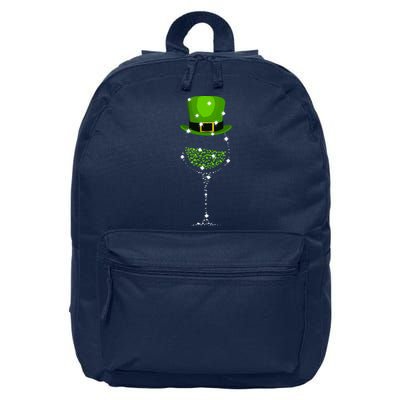 St Patricks Day Shamrock Wine Glass 16 in Basic Backpack