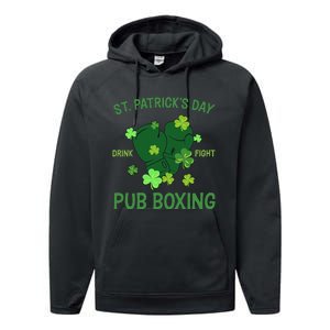 St Patrick's Day Drink Fight Pub Boxing Lucky Clover Lover Gift Idea Performance Fleece Hoodie