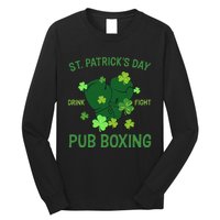 St Patrick's Day Drink Fight Pub Boxing Lucky Clover Lover Gift Idea Long Sleeve Shirt