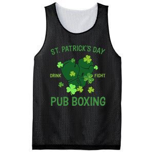 St Patrick's Day Drink Fight Pub Boxing Lucky Clover Lover Gift Idea Mesh Reversible Basketball Jersey Tank