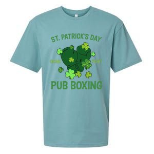 St Patrick's Day Drink Fight Pub Boxing Lucky Clover Lover Gift Idea Sueded Cloud Jersey T-Shirt