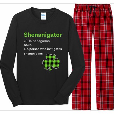 Saint Patrick's Day Gifts Shenanigator Funny Shenanigans Long Sleeve Pajama Set