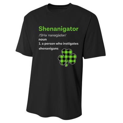 Saint Patrick's Day Gifts Shenanigator Funny Shenanigans Performance Sprint T-Shirt