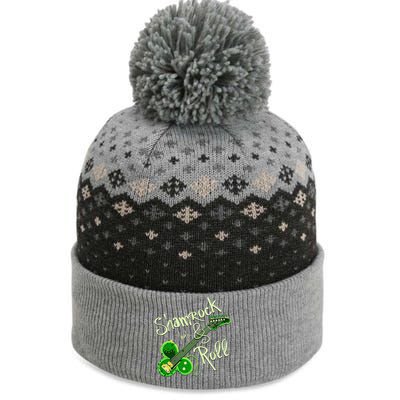 St Pats Day Irish Shamrock Roll Clover Guitar Music The Baniff Cuffed Pom Beanie