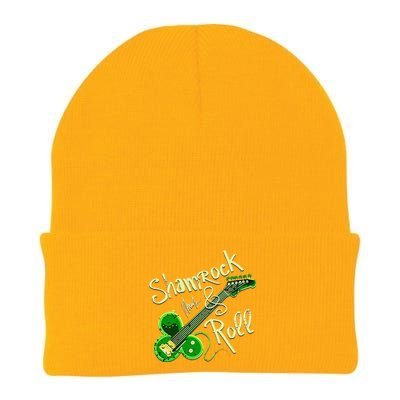 St Pats Day Irish Shamrock Roll Clover Guitar Music Knit Cap Winter Beanie