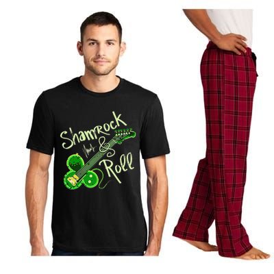 St Pats Day Irish Shamrock Roll Clover Guitar Music Pajama Set