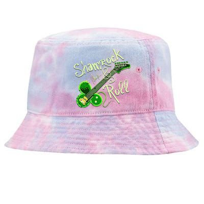 St Pats Day Irish Shamrock Roll Clover Guitar Music Tie-Dyed Bucket Hat