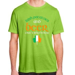 St Patricks Day Irish Flag Drinking Beer Funny Potatoes Candy Gift Adult ChromaSoft Performance T-Shirt