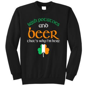 St Patricks Day Irish Flag Drinking Beer Funny Potatoes Candy Gift Sweatshirt