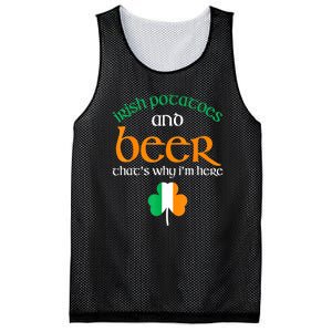 St Patricks Day Irish Flag Drinking Beer Funny Potatoes Candy Gift Mesh Reversible Basketball Jersey Tank