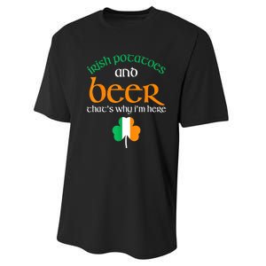 St Patricks Day Irish Flag Drinking Beer Funny Potatoes Candy Gift Performance Sprint T-Shirt