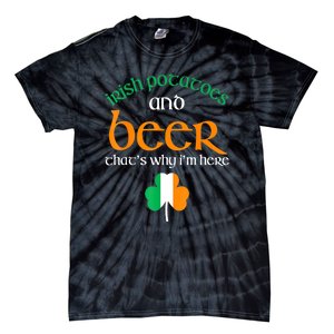 St Patricks Day Irish Flag Drinking Beer Funny Potatoes Candy Gift Tie-Dye T-Shirt