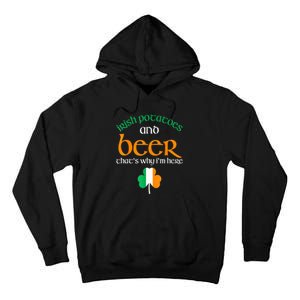 St Patricks Day Irish Flag Drinking Beer Funny Potatoes Candy Gift Tall Hoodie