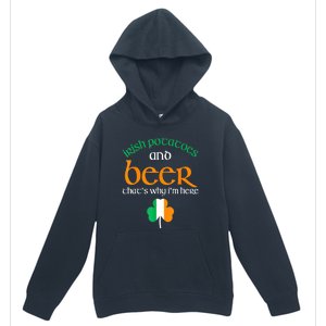 St Patricks Day Irish Flag Drinking Beer Funny Potatoes Candy Gift Urban Pullover Hoodie