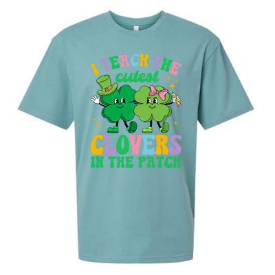 St Patricks Day Teacher I Teach The Cutest Clovers In Patch Gift Sueded Cloud Jersey T-Shirt