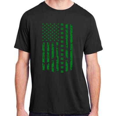 St Patricks Day Lucky Funny Usa Flag Gift Adult ChromaSoft Performance T-Shirt