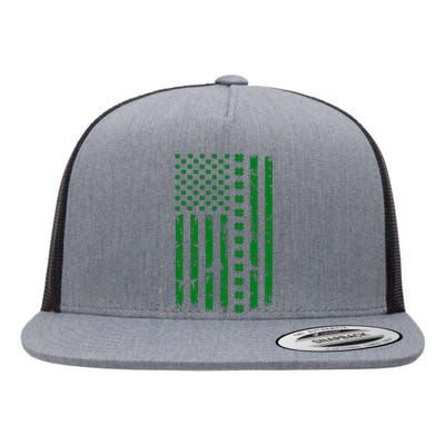 St Patricks Day Lucky Funny Usa Flag Gift Flat Bill Trucker Hat