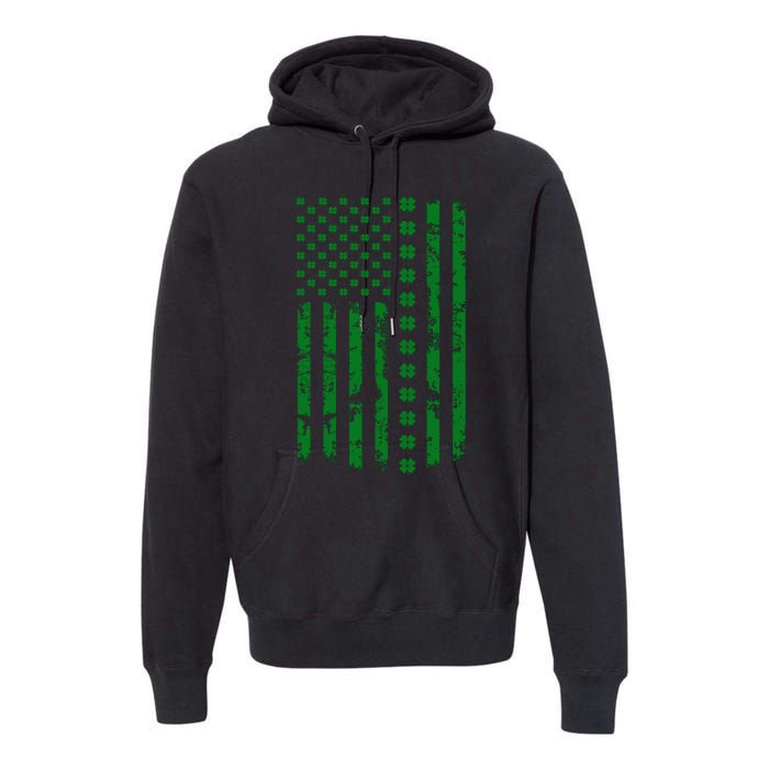 St Patricks Day Lucky Funny Usa Flag Gift Premium Hoodie