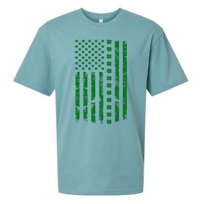 St Patricks Day Lucky Funny Usa Flag Gift Sueded Cloud Jersey T-Shirt