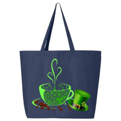 St Patrick's Day Coffee Lover Lucky Latte Irish Shamrock 25L Jumbo Tote